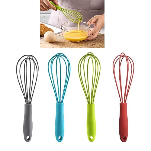 Silicone Eggs Beater Handheld Whisk Cream Foam Maker n Slip Eggs Blender Silicone Eggs Whiskers Portable Red
