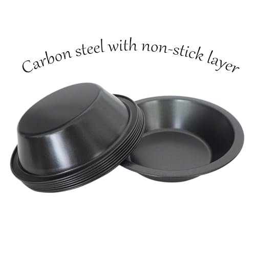 Mini Pie Pans 5 Inch, 8 Pieces Nonstick Round Pot Pie Plates - style: Round Edge 8PCS