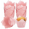 200 Pcs Pink Tulip Cupcake Liners for Baking, Standard Size - color: Pink