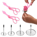 uxcell Cake Flower Nail Set Cake Decorating Tool Kit Pink - color: Pink