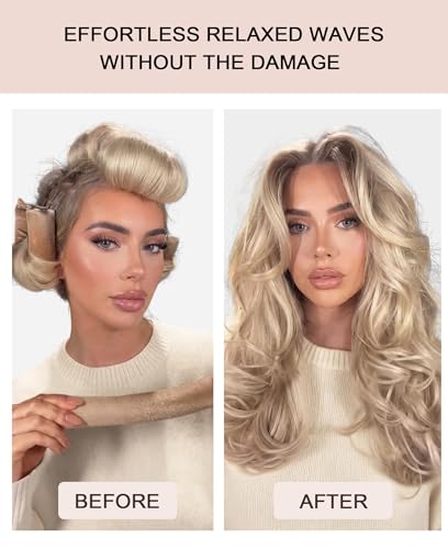 Classic Heatless Curls Overnight Rods No Heat Hair Curlers to Sleep Jumbo Foam Large Hair Rollers for Medium Long Hair Blowout Look, Heatless Flexible Curling Rod Set with Satin Wrap for Sleeping - color: Midnight Blue