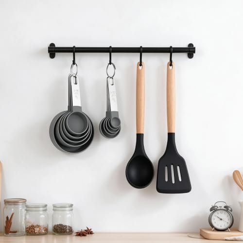 Measuring Cups and Spoons Set, 10-Piece with Stainless Steel Handles, Grey - color: Grey 10 Pcs