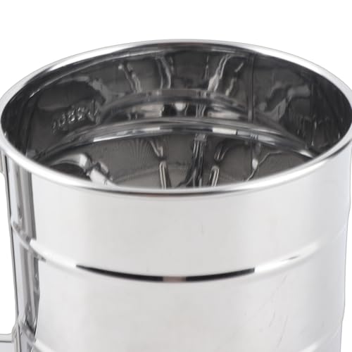 Generic Stainless Steel Flour Sifter 3.9oz Manual Hand Held Sifter with Fine Mesh and Crank Handle for Baking Powder Sugar Cocoa and Coffee