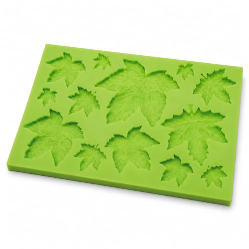 13-Cavity Fall Leaves Silicone Mold for Fondant, Color Varies - style: fall leaves molds