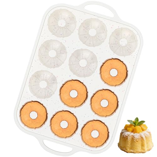 Silicone Mini Fluted Tube Cake Pans with Metal Reinforced Frame - size: 3 INCH: Classic