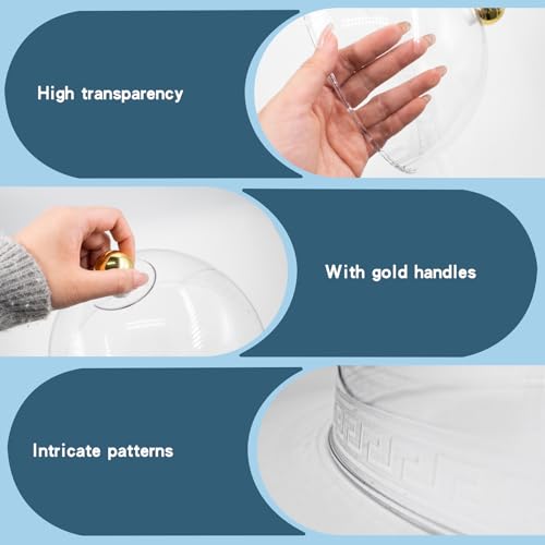 3 PCS Clear Cake Dome Cover 8''/10''/12'' Round Plastic Cake Stand Cloche Cover for Cupcake Dessert Cheese Plates Display and Food Freshness