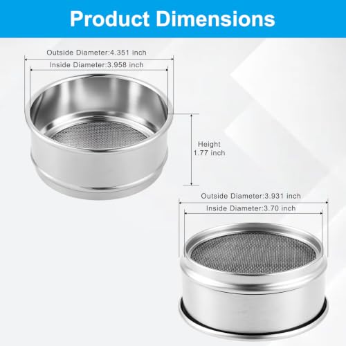 26 Mesh Lab Sieves 4" Diameter 304 Stainless Steel Wire Cloth Test Sieve for Industrial Laboratory Home - size: 26 mesh
