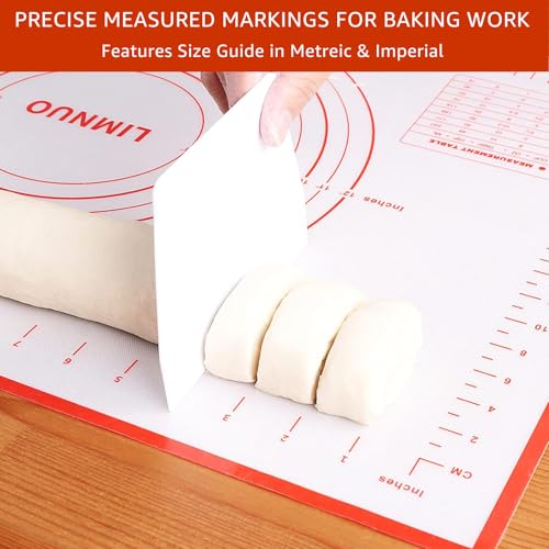 Silicone Baking Mat Dough Mat Non-Slip and Reusable Light Red