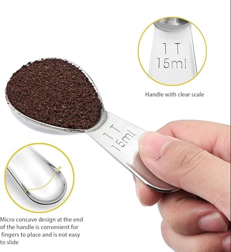 Stainless Steel 1 Tablespoon Measuring Coffee Scoop Spoon (Stainless Steel 3) - size: Stainless Steel 3