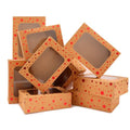 Christmas Brown Holiday Cookie Boxes, Red Star, 24 Pack, 9x6x3 In - color: Red Star-Brown