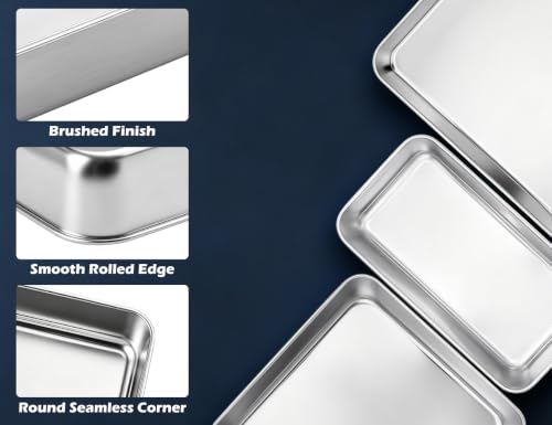 Leonyo Non-Toxic Stainless Steel Bakeware Baking Sheet Set of 10 with Lid