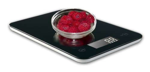 Ozeri Touch Digital Kitchen Scale (12 lbs Edition) in Tempered Glass - color: Stylish Black