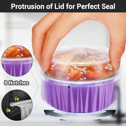 EUSOAR Dessert Cups with Lids, 5oz 100pcs Reusable Cupcake Cups with Lids, 125ml Pie Ramekins, Desserts Flans, Custard Cake Pudding Jello Cups, Catering Party Favor-Lavender - color: Lavender, size: 100pcs