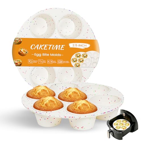 CAKETIME Silicone Muffin Pan for Air Fryer Oven, 7 Cups, 2 Pack - size: 2pcs: 7-Cup 2.5 in