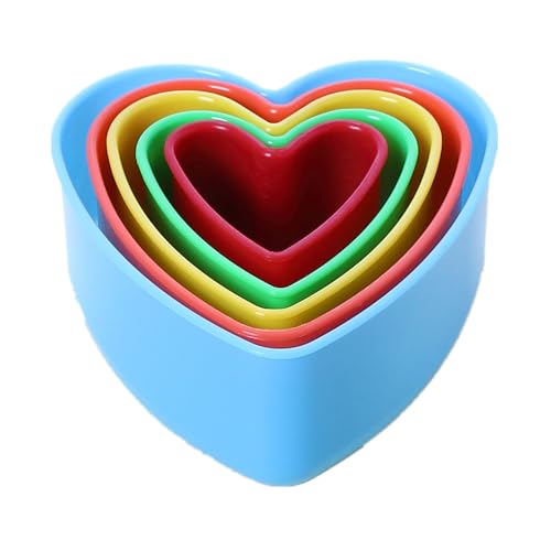 Cookie Cutter Set for Baking, 5PCS Sandwich Fondant Cake Fruit Vegetable Shapes Cutter Set (Heart) - color: Heart