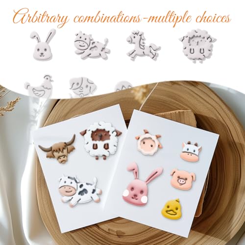 ORIGACH 14 Pcs Farm Animal Clay Cutters Set - style: Farm Animals