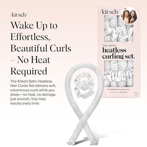 Kitsch Satin Heatless Curls Overnight Set - Ivory - color: 05 Ivory