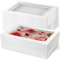 MUMULULU 14x10x4 Inch Cake Boxes with Window White Bakery Boxes Large Treat Box for Donuts Cookies Dessert Cupcakes Pastry Baking Pie Packaging (18)