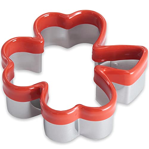3 Pcs Clover Cookie Cutter Set 4.1" 3" 1.8", St. Patrick's Day Irish Shamrock Cookie Cutters, Holiday Stainless Steel Cookie Cutters, Coated with Soft PVC for Protection