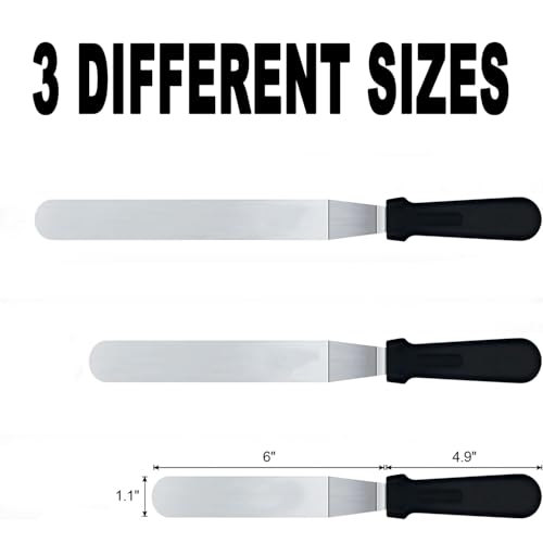 6" Small Angled Icing Spatula, Professional Food Grade Stainless Steel Cake Spatula with Sturdy & Durable Handle, Ideal for Frosting & Decorating Cakes, Baking - size: 6" Small Angled Icing Spatula
