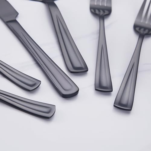 GoGeiLi Stainless Steel Black Wedding Cake Cutting Set with Forks - color: Black cake cutting set