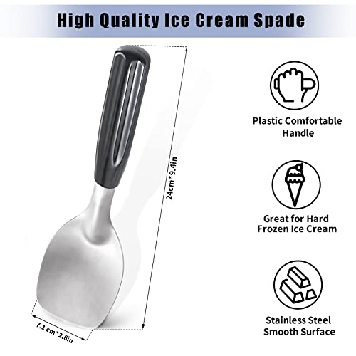 2 Pack Ice Cream Spade - Stainless Steel Flat Ice Cream Paddle, Scooper for Hard or Creamy Dessert Spade Butter Cutter