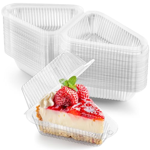Zezzxu 100 Pack Triangle Cake Slice Containers To Go Dessert Boxes