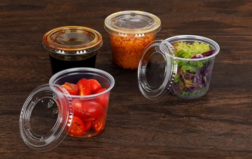 EDI 5.5 oz Clear Disposable Portion Cups with Lids, 50 Sets - style: 5.5 OZ