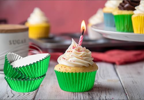100pcs Baking Cups Wrapper Liners Cake for Baking Cupcakes(Green)