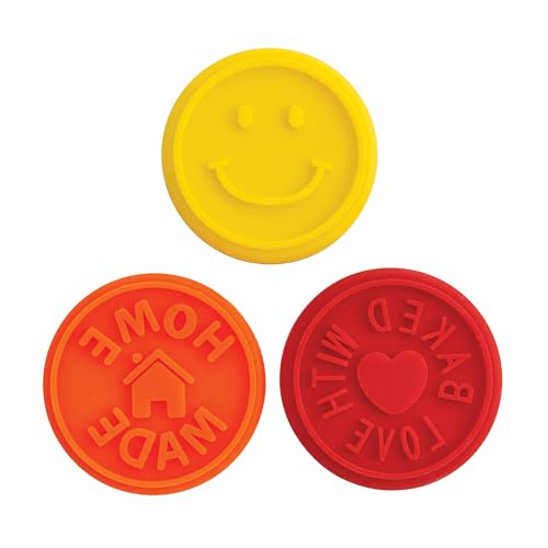 Mrs. Anderson’s Baking Cookie Stamps Trio, Non-Stick Silicone, Set of 3 Designs - style: Cookie Stamps