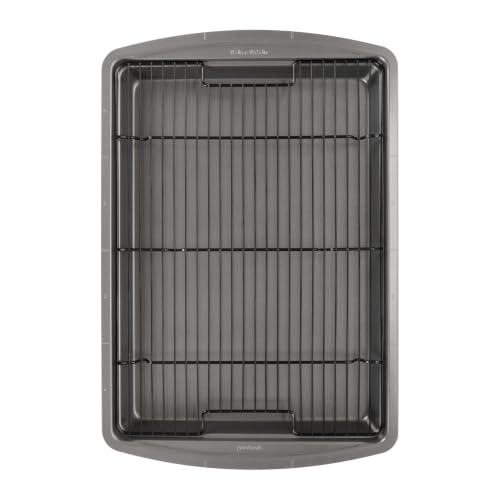 GoodCook Nonstick Carbon Steel Baking Pan & Raised Wire Rack, 15x10.5-Inch - size: 15 x 10.5-Inch