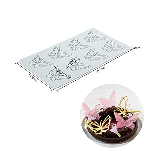 TUKE 3D Hollow Lace Fondant Molds Fruits Leaf Shape Lace Mat Party Cake Decoration Tool Cupcake Mat Silicone Molds for Polymer Clay Chocolate Baking Gummy Mould (Butterfly_7.48x4.6x0.16inch_L) - size: Butterfly_7.48x4.6x0.16inch_L
