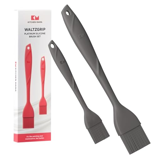 Kitchen Mama WaltzGrip Platinum Silicone Basting Pastry Brush, Metal Gray - color: Metal Gray
