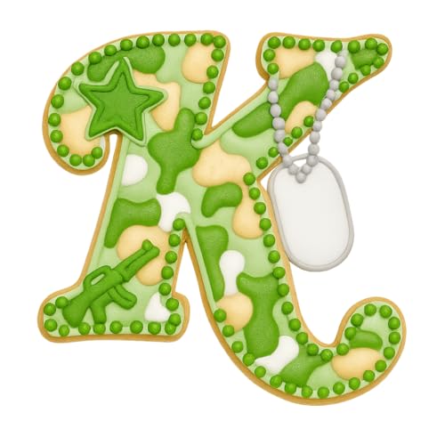 Mighty Gadget Fancy Cursive Letter A to Z Cookie Cutter - 4" Tall Alphabet Baking Mold (Random Color) (K) - color: K