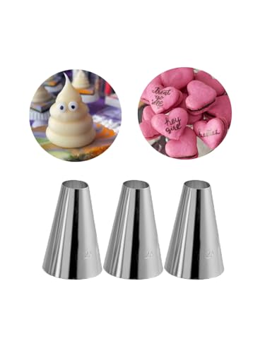 2A Round Piping Tip Set, Large Icing Tips for Macarons & Frosting - color: J