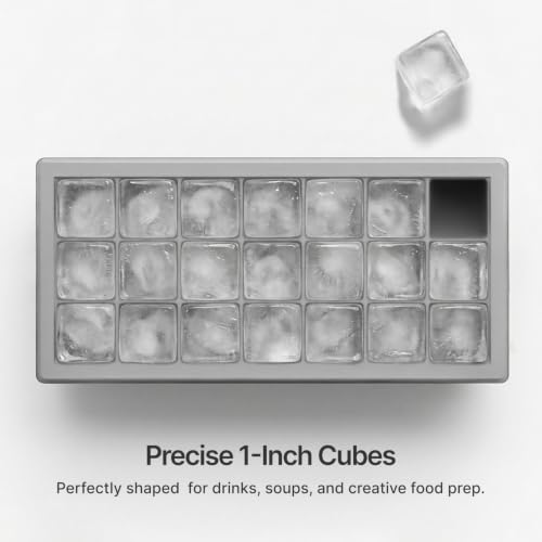 Ice Cube Tray with Lids, Small Silicone Molds for Cocktails & Drinks - color: Gray