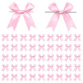 50 Pcs Twist Tie Bows for Treat Bags and Gift Wrapping, Pink - color: Pink