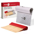 KneadAce Bench Scraper - Dough Scraper with Nesting Baker's Brush Set - color: White, Red