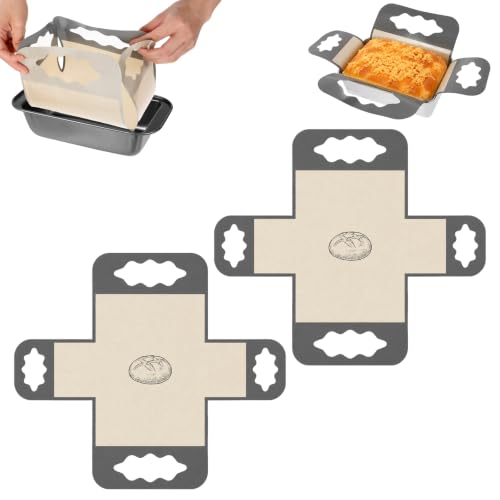 2Pcs Silicone Bread Pan Liner Reusable Baking Mat Fits 9x5" Loaf Pans