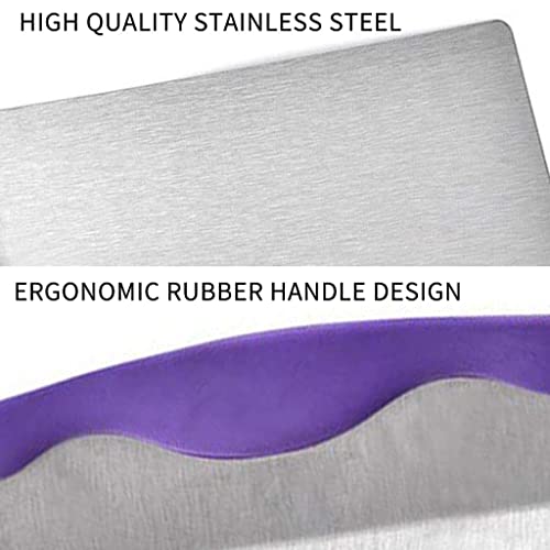 Cake Safe Lifter 7.8"x9.6" Stainless Steel Pizza Transfer Shovel Cookie Spatula - color: Purple