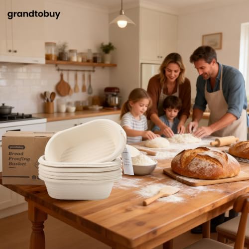 10" Oval Pulp Bread Proofing Basket 6-Pack + 30 Liners Sourdough Banneton - size: 6pcs 10inch Oval