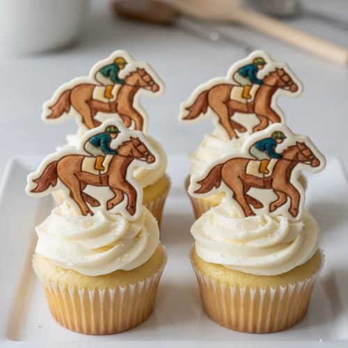 BAKERLOGY Jockey Mini Cookie Cutter & Stamp Set – Horse Riding Fondant Embosser for Equestrian Baking, Pony Party, Race Day, Cake Decorating Tool