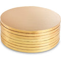 8-Pack Cake Board Drum 12 Inch, 1/2" Thick Gold Foil Round Cake Circles, Sturdy Greaseproof Corrugated Cardboard Base for Heavy or Multi-Layer Cakes, Pastry, Display, Smooth Fully Wrapped Edges