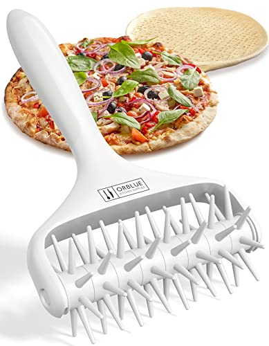 Orblue Pizza Dough Docker, Pastry Roller with Spikes Pizza Docking Tool for Home & Commercial Kitchen - Pizza Making Accessories that Prevent Dough from Blistering Light Gray - color: Ice Gray