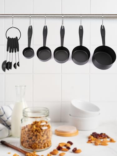 JOYHILL Measuring Cups and Spoons Set 304 Stainless Steel 10-Piece - color: i)Black-Black
