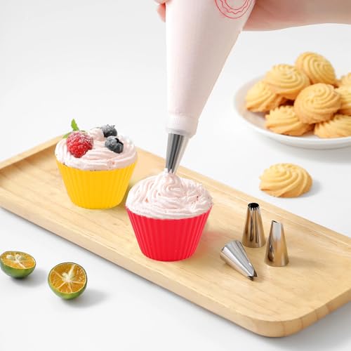 12 Pack Reusable Silicone Cupcake Liners Baking Cups Liners - color: Red, Pink, Blue, Yellow