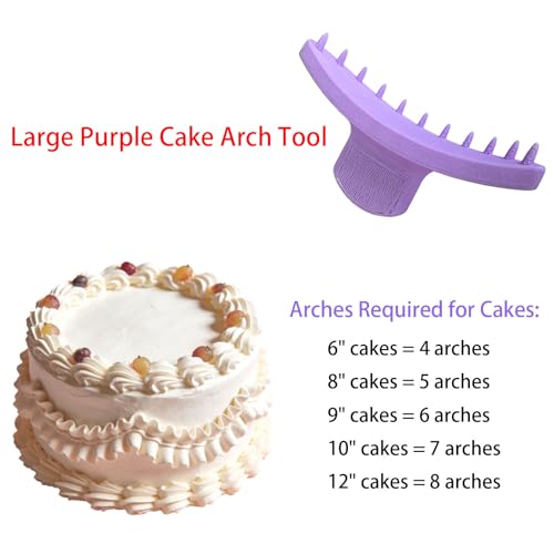 2 PCS Cake Arch Guide Tool, Cake Piping Guide Tool, Ruffle Guide Stencil, Cake Ruffle Marker for 6"-12" Cakes (One Large and One Small) - size: One Large and One Small