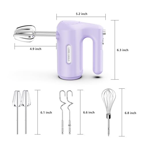 5-Speed Hand Mixer Electric With 4 Mixing Bowls Set