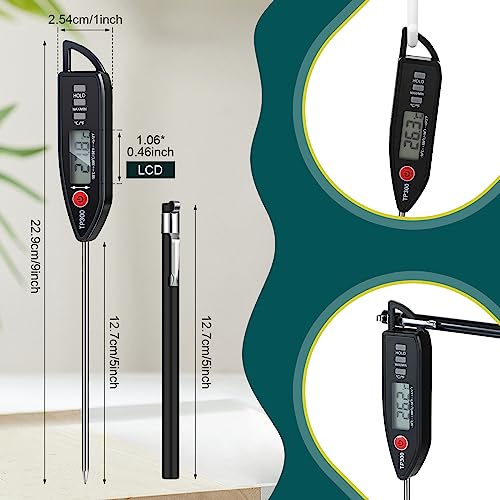 Copkim 6 Set Digital Food Thermometer Long Probe Instant,Black, White, Red - color: Black,White,Red