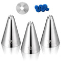 3 Pieces #18 Cake Piping Tip Open Star Icing Tip Seamless Icing Tips - size: #18